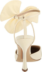 Sam Edelman Halie Pearl Ivory Pointed Toe Stiletto Heeled Bow Detailed Pumps