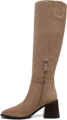 Sam Edelman Wade Stacked Heel Square Toe Retro Wide Calf Knee High Fashion Boots