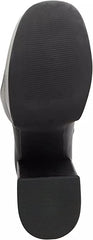 Steve Madden Cray Black Squared Toe Pull On Block Heel Knee High Stretchy Boots