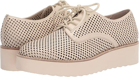 Vince Camuto Nillindie Platform Wedge Oxford Loafers Beige Leather Sneaker