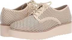 Vince Camuto Nillindie Platform Wedge Oxford Loafers Beige Leather Sneaker