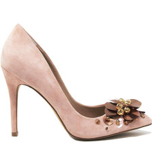 Charles David Preston BLUSH Nude Suede Pointed Toe Stiletto Pump