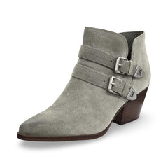 Sam Edelman Windsor Seafoam Suede Pointy Toe Block Heel Leather Western Boots W