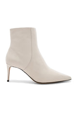 Schutz Bette Pearl White Pointed Toe Stiletto Mid Heel Bootie Ankle Boots
