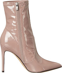 Nine West Jody3 Pink680 Mauve Patent Stiletto Heel Pointy Toe Pull On Ankle Boot