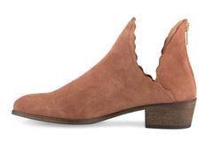 Klub Nico Bae Scallop Bootie-Terracotta Nude Low Cut our Fashion Ankle Bootie