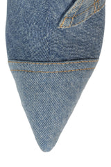 Jeffrey Campbell Denimous Blue Denim Multi Stiletto Heel Pointed Toe Ankle Boots