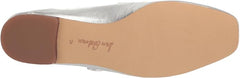 Sam Edelman Michaela Silver Leather Mary Jane Buckled Ankle Strap Square Toe Flats