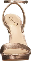 Sam Edelman Jade Pewter Rounded Open Toe Stiletto Heeled Ankle Strap Sandals