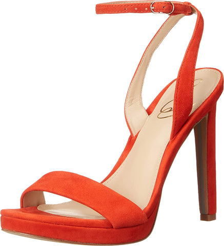 Sam Edelman Jade Bright Poppy Stiletto Heel Open Toe Ankle Strap Heeled Sandals