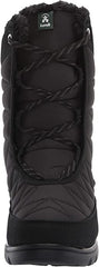 Kamik Hannah Black Rounded Toe Pull On Fur Trim Waterproof Mid-Calf Snow Boots