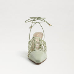 Sam Edelman Trinity Pistachio Tie Up Womens Pumps Ankle Strap High Heel Sandals