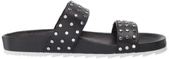J Slides Erika Sandal Black Leather Slide Mule Slip On Flip Flops