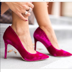 Sam Edelman Hazel Stiletto Dress Pointy Toe Pump Pink Velvet