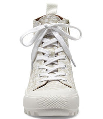 Lucky Brand Eisley Natural White Lace Up High Top Sneaker Combat Lug Sole Boots