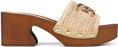 Sam Edelman Francina Natural Platform Slip On Slide Mule Block Heeled Sandals