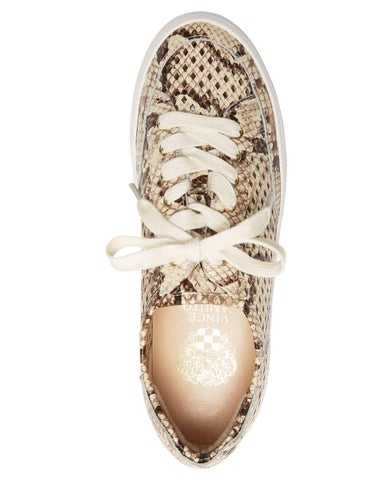 Vince Camuto Karshey Oatmeal Multi Snake Fashion Lace-up Platform Sneakers