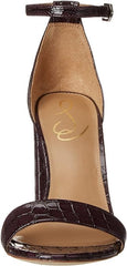 Sam Edelman Yaro Eggplant Ankle Strap Open Round Toe Block High Heel Wide Sandal