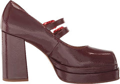 Circus By Sam Edelman Pepper Red Currant Square Toe Buckle Vamp Strap Heel Pumps