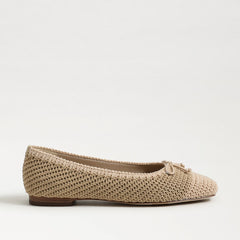 Sam Edelman Madison Dark Natural/Summer Sand Squared Toe Slip On Ballet Flats