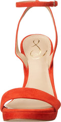 Sam Edelman Jade Bright Poppy Stiletto Heel Open Toe Ankle Strap Heeled Sandals