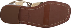 Sam Edelman Dawn Bleached Beechwood Ankle Strap Square Toe Buckle Flats Sandals