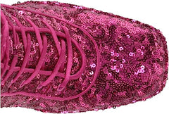 Circus By Sam Edelman Kia Sequin Dark Punk Pink Lace Up Side Zipper Ankle Boots