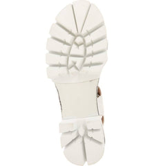 Shellys London Dita Silver Lugged Platform Two Strap Metallic Retro Sandals