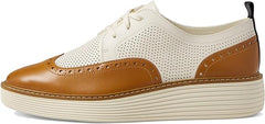 Cole Haan Original Grand Platform Wingtip Oxford Egret Nubuck/Cinnabar Sneakers