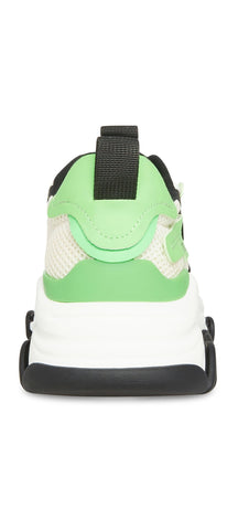 Steve Madden Possession Black/Green Lace Up Boyfriend Chunky Platform Sneakers