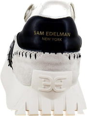 Sam Edelman Langley Ivory/Black Crochet Chunky Platform Low Top Flat Sneakers