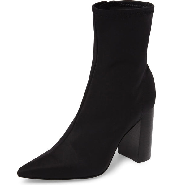 Jeffrey Campbell Siren Black Block Heel Ankle Neoprene Fitted Stretch Booties