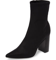 Jeffrey Campbell Siren Black Block Heel Ankle Neoprene Fitted Stretch Booties