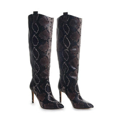 Vince Camuto Kervana Snake Embossed Pointed Toe Knee High Leather Dress Boot