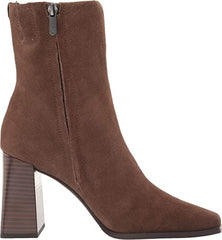Sam Edelman Ivette Olive Taupe Side Zipper Square Toe Block Heel Ankle Boots