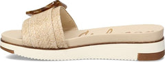 Sam Edelman Ariane Eggshell Weave Open Toe Wedge Platform Leather Wide Sandals
