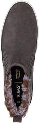 Toms Bryce Grey Suede Pull On Rounded Toe Elastic Fur Detailed Fashion Sneakers