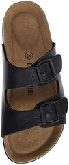 Cushionaire ladies slip on sandals adjustable buckles