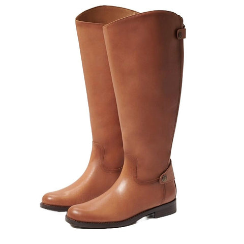 Sam Edelman Mikala 2 Whiskey Block Heel Rounded Toe Zip Leather Knee High Boots