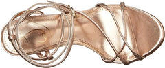 Sam Edelman Sareena Champagne Stiletto Heel Open Toe Ankle Strap Heeled Sandals