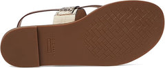 Cole Haan Anica Lux Buckle Sandollar Snake Print Leather Open Toe Flats Sandals