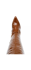Steve Madden Vivee Cognac Patent Pointed Toe Stiletto Heel Over The Knee Boots