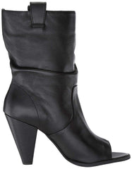 LFL by Lust For Life Cleo Slouchy Shaft  Open Toe Pull On Covered Heeled Boots