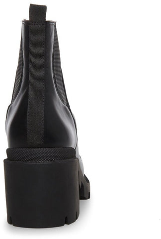 Steve Madden Adrian Black Pull On Rounded Close Toe Platform Chelsea Ankle Boots