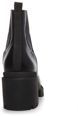 Steve Madden Adrian Black Pull On Rounded Close Toe Platform Chelsea Ankle Boots