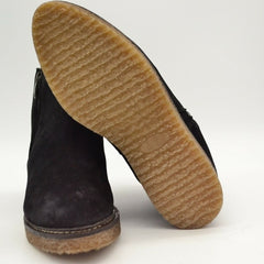 Eric Michael Hampton Boot Black Suede Low Wedge Casual Boot Ankle Booties