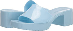 Steve Madden Harlin Blue Open Rounded Toe Slide-On Single Strap Heeled Sandal
