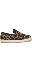 Steve Madden Paxtyn Slip-on Chain Loafers Leopard Bit Espadrille Smoking Slipper