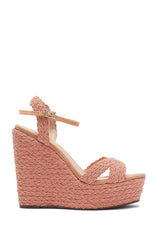 Schutz Hinata Nude Suede Wedge Platform Toasted Nut Nude Platform Wedge Sandal