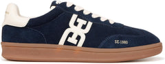 Sam Edelman Tenny Navy Suede Lace Up Rounded Toe Low Top Fashion Sneakers